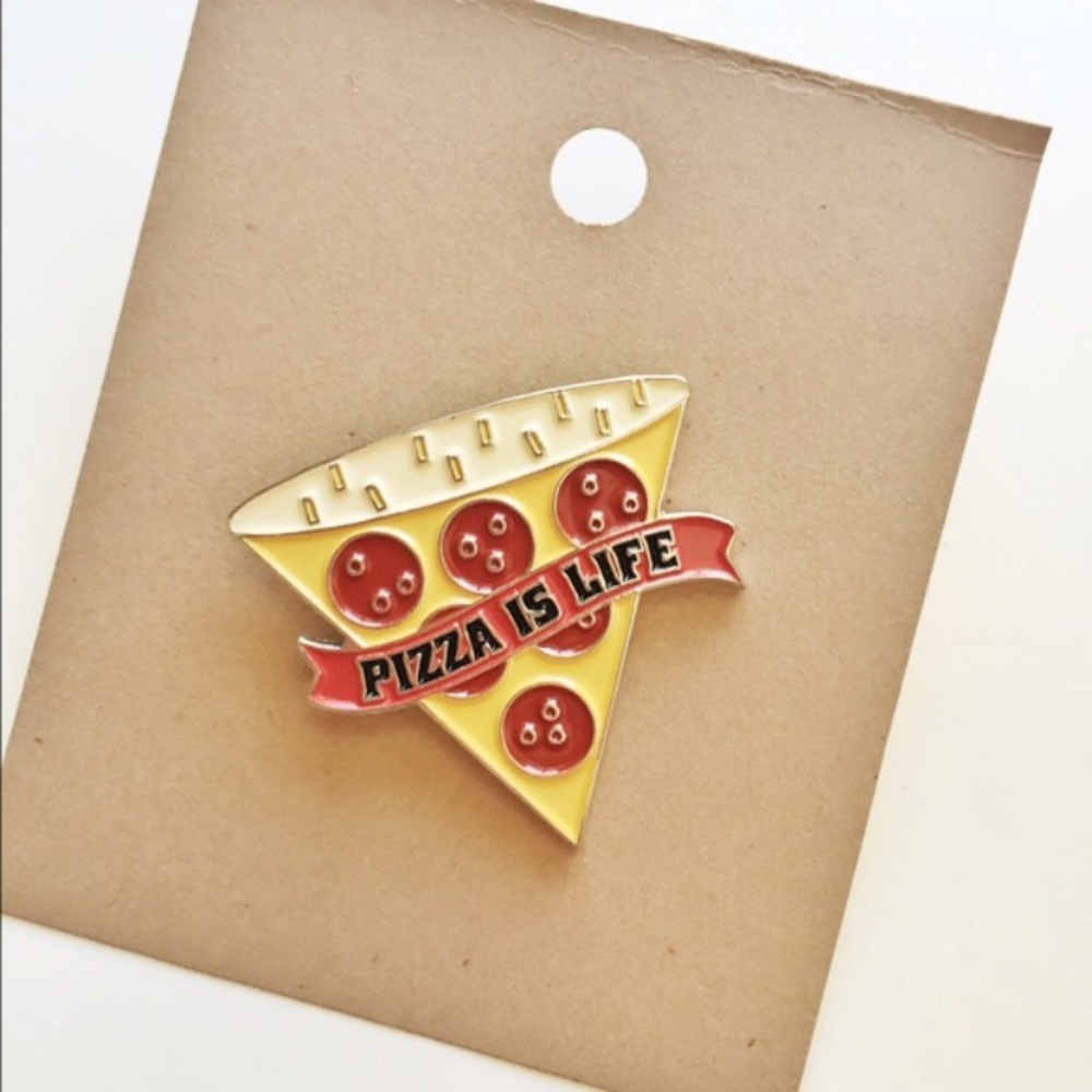 Pizza Enamel Pin; Pizza Lapel Pin